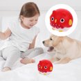 thumbnail image 1 of OULII Jouet pour Chien Tête Ronde Canard Qui Couine Latex Rouge pour Jouer 1Pcs 2.76*2.56*2.56 Po, 1 of 8