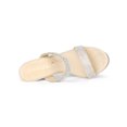 thumbnail image 4 of BLISSFUL STEP Sandales Mules à Talon Aiguille Haut à Bout Ouvert pour Femmes Beige 10, 4 of 8