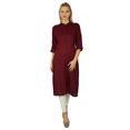 thumbnail image 1 of Bimba Tunique Formelle pour Femmes Bourgogne Kurta Kurti Chic Décontractée Vêtements, 1 of 6