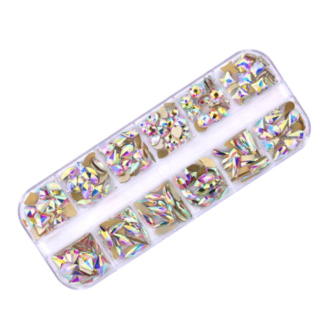 Nail Rhinestones Rhinestones for Nails Glass Crystal Nail Rhinestones DIY Handcraft Different Styles Sweet Gift for Mobile Phone Rinestones Set