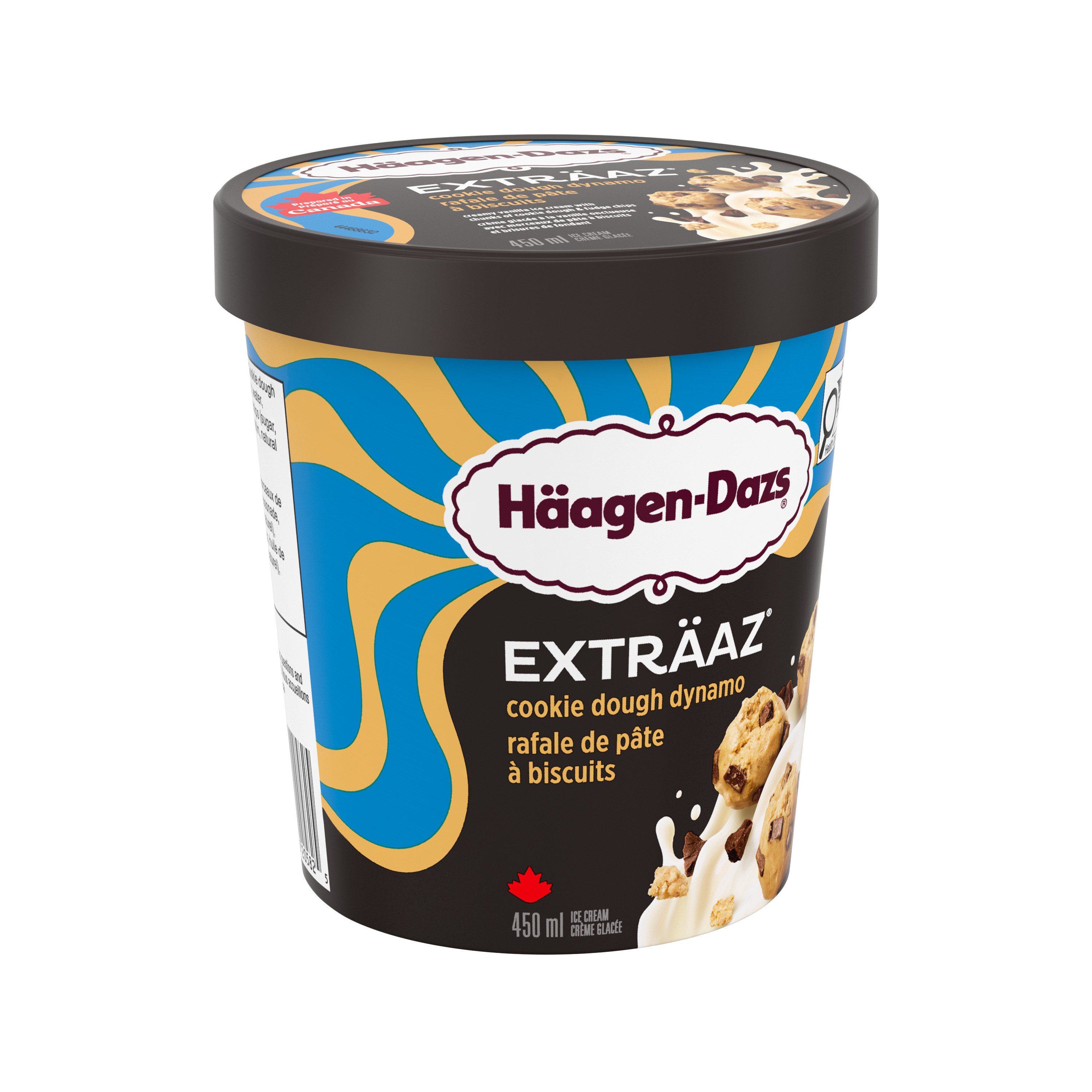 HAAGEN-DAZS EXTRÄAZ rafale pâte à bisc., crème glacée van., pâte biscuits, bris. fondant 450 ml