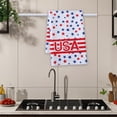 thumbnail image 5 of Independence Day Polyester Platter Towel Kitchen Rag Red White Blue Design, Kitchen Table Cover, Patriotic Decor, Durable Cleaning Cloth, Festive Event, Holiday Gathering, Washable Fabric,, 5 of 5