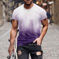thumbnail image 1 of Qertyioot Hommes Imprimer Manches Courtes Col Rond T-shirt Casual Mode Manches Courtes Dégagement, 1 of 5