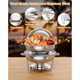 thumbnail image 1 of BeesClover Plat Anti-Frottement pour Buffet, Ensemble de 5 Qt de Plats Ronds Anti-Frottement pour Buffet avec Porte-Couvercle, Réchauds et Réchauds Alimentaires en Acier Inoxydable avec Cuillère et Pinces pour Fêtes, Mariages, 1 of 8
