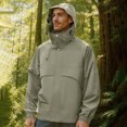thumbnail image 2 of Sentmoon Men Winter Coat Solid Color Long Sleeve Drawstring Hooded Neck Men's Jacket Oversized Zipper Windbreaker Waterproof Fall Clothes with Pockets Stylish for Walking and Daily Khaki L, 2 of 7