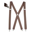 thumbnail image 1 of Mens Elastic X Back No Slip "Pin Clip" Straight Clip Suspenders - Tan (Regular, 46" Long), 1 of 4