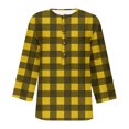 thumbnail image 3 of Birdeem Blouses pour Femmes T-Shirt Imprimé à Boutons Manches 3/4 Ample, 3 of 10