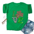 thumbnail image 4 of CEHVOM T-Shirts de la Saint-Patrick pour Femmes Chanceuses, T-Shirt de la Saint-Patrick Chanceux pour Femmes, T-Shirt Décontracté Ample à Imprimé Léopard et Lettres à Manches Courtes et Col Rond pour Femme, 4 of 4