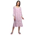 thumbnail image 1 of Moomaya Robe de Nuit en Coton à Manches Longues à Encolure Carrée Imprimée pour Femmes, 1 of 6