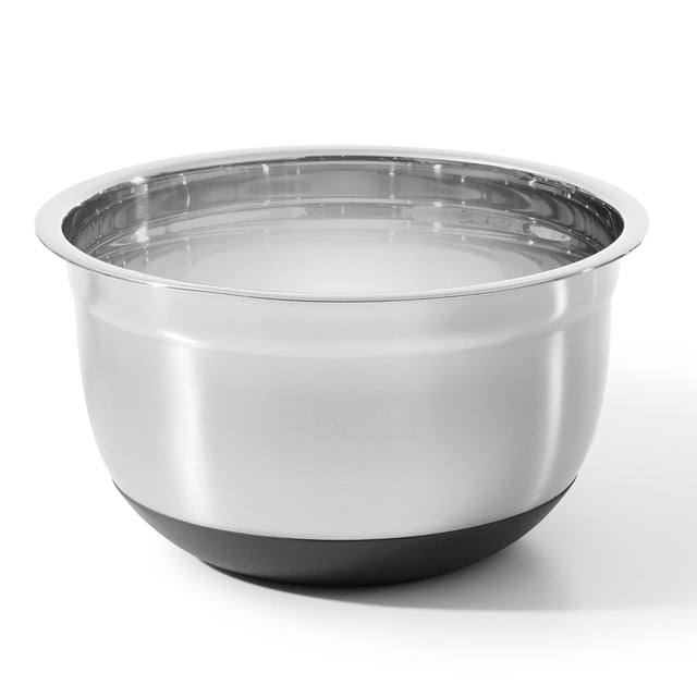 Starfrit Stainless Steel Mixing Bowl 2.8L (3 Qt), Non-Skid Silicone Base, Wide Rim, Dishwasher Safe Kitchen Prep Bowl