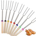 thumbnail image 1 of 8-Pack telescopic forks for Marshmallows & Hot Dogs, 32" Extendable Steel Campfire Accessories for Outdoor Fireplace & Fire Pit Fun Colorful Campfire Roasting Sticks, 1 of 8