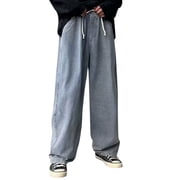 Ketyyh-chn99 Jeans for Men 2024 Regular Loose Fit Pants Shorts Men's Fashion Plus-Size Elastic Waist Loose Jeans Street Wide Leg Trousers Pants Blue,XL