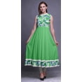 thumbnail image 2 of Bimba Robe Anarkali Teinture sur Nœuds Vert Menthe2 Col Mandarin Sans Manches Kurtis pour Femmes Imprimé Robe Maxi Très Grande, 2 of 6