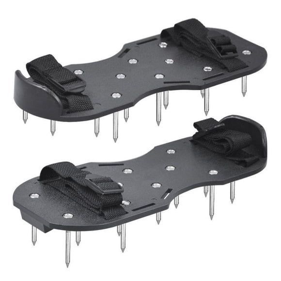 Lawn punching shoes and garden loosening spikes