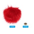 thumbnail image 3 of Unique Bargains Fluffy Soft Faux Fur Pom Poms for Hats with Snap Button, Red 6Pack, 3 of 7