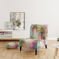 thumbnail image 2 of Designart "Pop Art Palm Trees III" Multi-Color Floral Upholstered Accent Chair - Traditional Arm Chair For Living Room, 2 of 7