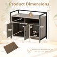 thumbnail image 3 of Gymax Cat Litter Box Enclosure w/ Storage Compartments Removable Scratching Board Gray, 3 of 10