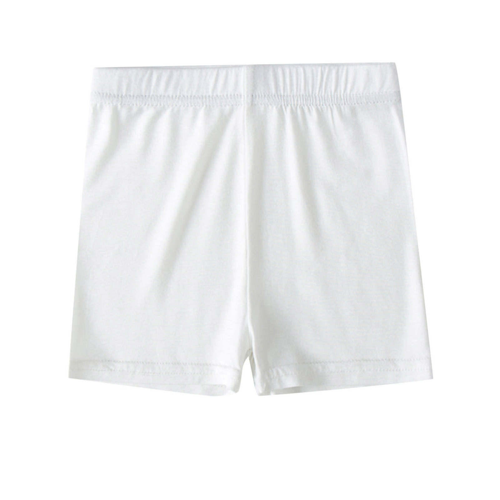 Kids Girls Dance Shorts Solid Color Breathable Bike Shorts White 2-3 Years