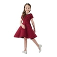 thumbnail image 2 of Ketyyh-chn99 Robes Petite Fille Robe d'Été Été Tout-Petit Enfants Fille Manches Longues Courte Princesse Robe de Fête Rouge,3-4 Ans, 2 of 5