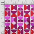 thumbnail image 2 of oneOone Polyester Spandex Fuschia Pink Fabric Geometric Circle Craft Projects Decor Fabric Printed By The Yard 56 Inch Wide, 2 of 4