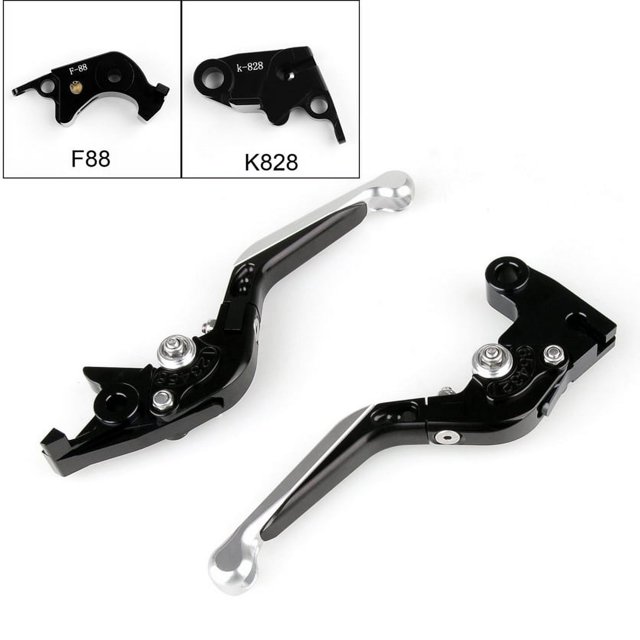Adjustable Folding Extendable Brake Clutch Levers For Kawasaki ZX10R 6R Z1000 Silver