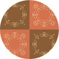 thumbnail image 1 of Ahgly Company Tapis Rond Lavable en Machine Intérieur Transitionnel Acajou Brun, 4 Pieds Rond, 1 of 7