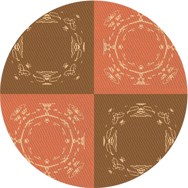 Ahgly Company Tapis Rond Lavable en Machine Intérieur Transitionnel Acajou Brun, 4 Pieds Rond