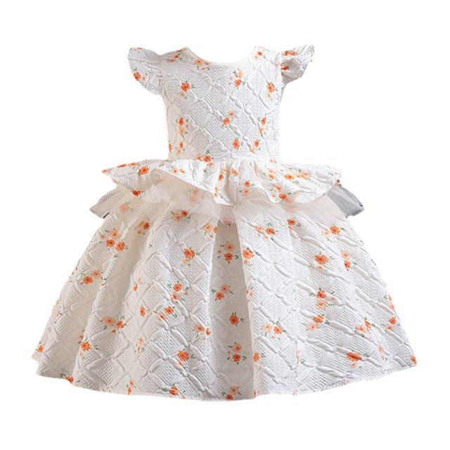 FAIWAD Robe Sans Manches à Volants pour Bébés Filles Printemps Été à Imprimé Floral Robe Princesse Évasée
