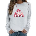 thumbnail image 1 of Pompotops Womens Summer Shirts Round-Neck Long Sleeve Tops Printed Regular Blouse Clearance, 1 of 4