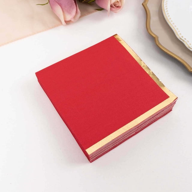 HLONK 50 Pack | 2 Ply Soft Orange Dinner Party Paper Napkins Wedding Reception Cocktail Beverage Napkins
