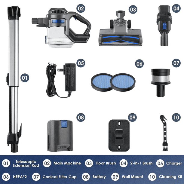 MOOSOO Cordless Vacuum Cleaner, 4-in-1 Lightweight Stick Vacuum