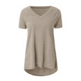 thumbnail image 5 of T-Shirt à Col en V à Manches Courtes pour Femme, Printemps Été, 5 of 5