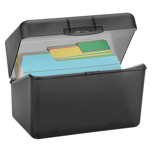 1 Pc Index Card Box - Index Card Holder Notecard Box Recipe Card Box Plastic Storage Organizer for Filling Index Cards, Note cards, Flashcards, Recipes and Addresses