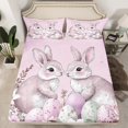 thumbnail image 2 of Erosebridal Purple Rabbit Full Sheet Sets For Teens,Floral Eggs Bedding Full Size,Easter Decor,Lightweight,4-Piece, 2 of 7
