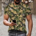 thumbnail image 1 of Ceisia T-Shirts à Col Rond pour Hommes à Imprimé Camouflage à Texture Rayée, Hauts Décontractés Extensibles et Respirants à Manches Courtes Cadeaux, 1 of 9