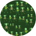 thumbnail image 1 of Ahgly Tapis Rond Lavable en Machine Intérieur Transitionnel Vert Lime Foncé, 5 Pieds Rond, 1 of 7