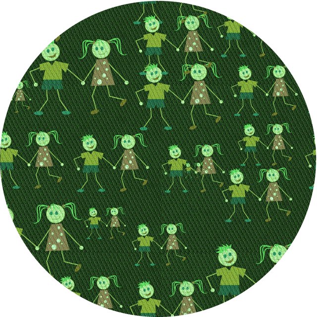 Ahgly Tapis Rond Lavable en Machine Intérieur Transitionnel Vert Lime Foncé, 4 Pieds Rond