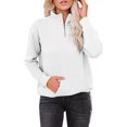 thumbnail image 2 of Women's Zipper Long Sleeve Lightweight Sweatshirts Solid Color Hedging Tops, 2 of 7