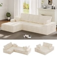 thumbnail image 1 of JARCLIC Modern L-Shaped Sectional Sofa, 108" Breathable Modular Couch with Storage Pockets, Convertible Sleeper Sofa for Living Room, Apartment (Beige), 1 of 7