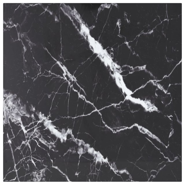 vidaXL Table Noire 60x60 cm 6 mm Verre Trempé avec Design Marbre