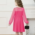 thumbnail image 4 of Robe Fille Ado à Manches Longues, Ligne A, à Étages, Évasée, Robes Soleil, Robe Chic, Robe Rose pour Filles, Robes Chics pour Filles, 4 of 8