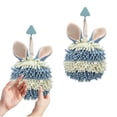 thumbnail image 4 of EGNMCR Rabbit Ear Crown Chenille Hand Towel Cute Hanging Hand Wipe Ball Hand Towel Thickened Absorbent Hangable Multifunctional Hand Towel hand washcloths, 4 of 5