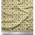 thumbnail image 1 of Soimoi Beige Viscose Chiffon Fabric Insect Decor Fabric Printed Yard 42 Inch Wide, 1 of 1