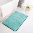 thumbnail image 3 of Bath Rugs For Bathroom 40 cm x 60 cm Thick Striped Memory Foam With Soft Absorbent Velvet Top And Nonslip Dots Underside Machine Washable, 3 of 5