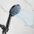 thumbnail image 4 of Hearth & Gear High Pressure 8 Mode Handheld Shower Head. Built In Power Wash To Clean Tub Tile & Extra Long 4.92 Ft. Stainless Steel Hose Wall & Overhead Brackets Color Changing Shower Head with Hose, 4 of 7