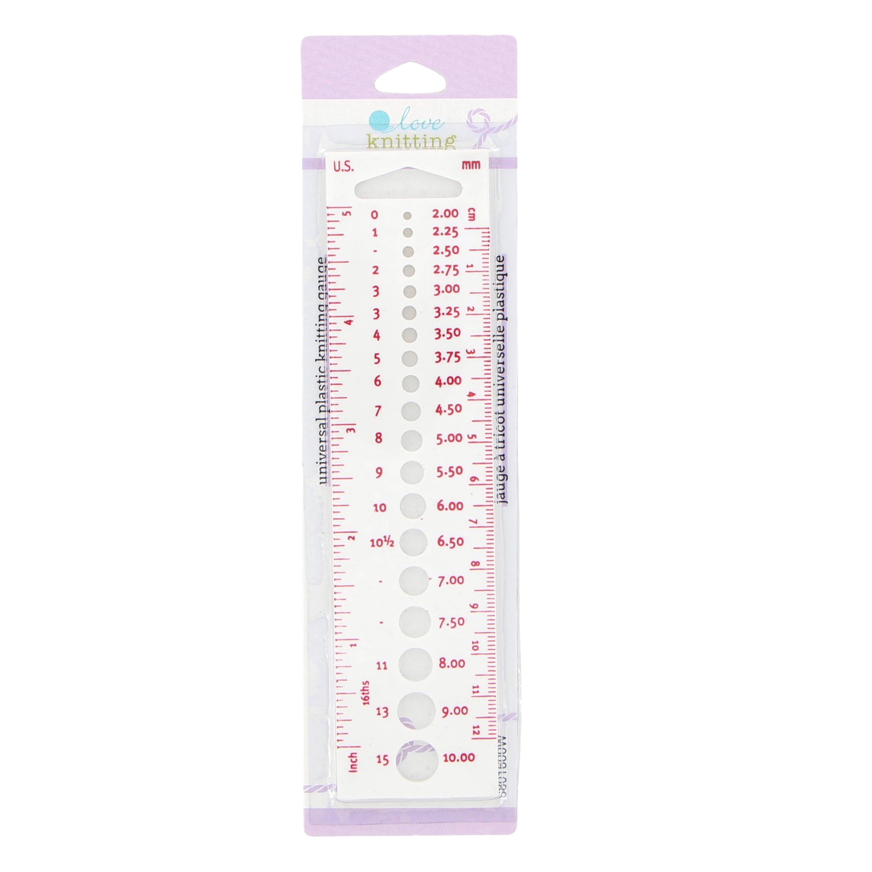 LOVE KNITTING Jauge universelle pour tricot, plastique, 1 pièce