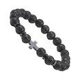 thumbnail image 1 of fastboy Bracelet Perles Uniques avec Détail Croix Bracelets Perles Pierre Volcanique 1Set, 1 of 6
