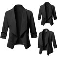 thumbnail image 2 of Pompotops Cardigan Ouvert Décontracté Uni pour Femmes à Manches Longues Veste Manteau, 2 of 6