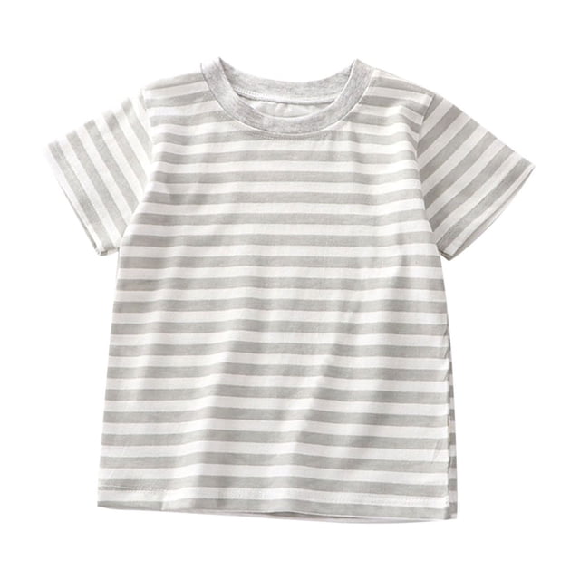 WRKEKC T-Shirts pour Garçons, Hauts d'Été pour Garçons, T-Shirts de Sport à Manches Courtes Décontractés d'Été pour Enfants à Col Rond à Rayures Imprimées