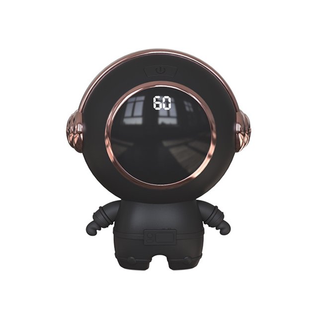 Ruiboury Hand Warmer Astronaut Heater Portable Rechargeable Adjustable Pendant Spaceman Traveling Present Automatic Power Off Black